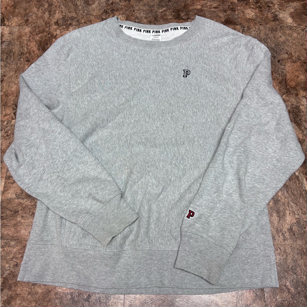 PINK Victoria's Secret Light Gray Crewneck Sweater